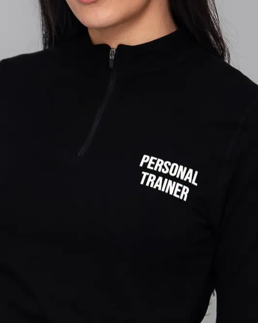 Blusa Feminina Meio Zíper Preta Personal Trainer