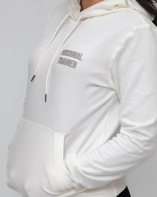 Blusa Canguru Off White Feminina Personal Trainer