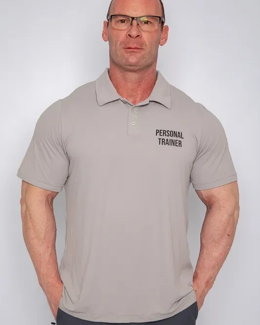 Camisa Polo Cinza Masculina Personal Trainer Academia