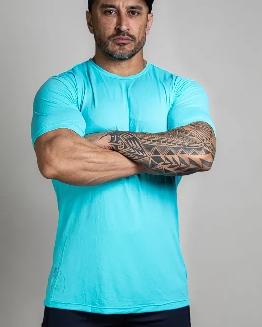 Camiseta Treino Azul Celeste Dry Hardcore Academia