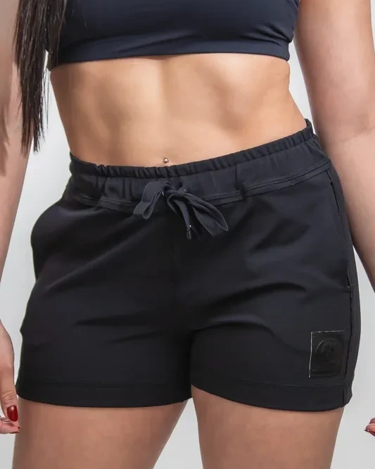 Bermudinha Preta Feminina Versátil Academia Hardcore Training 
