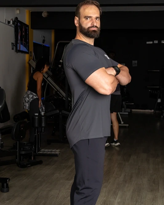 Camiseta Chumbo Personal Trainer Masculina Academia Hardcore Training