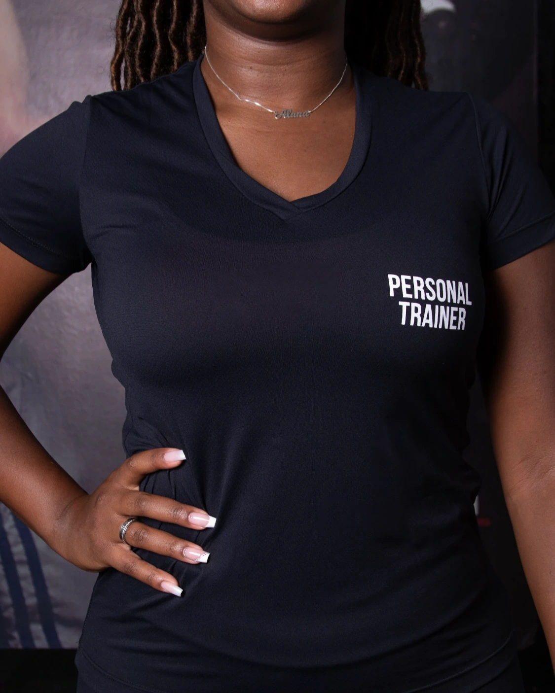 Baby Look gola “V” Personal Trainer Preta