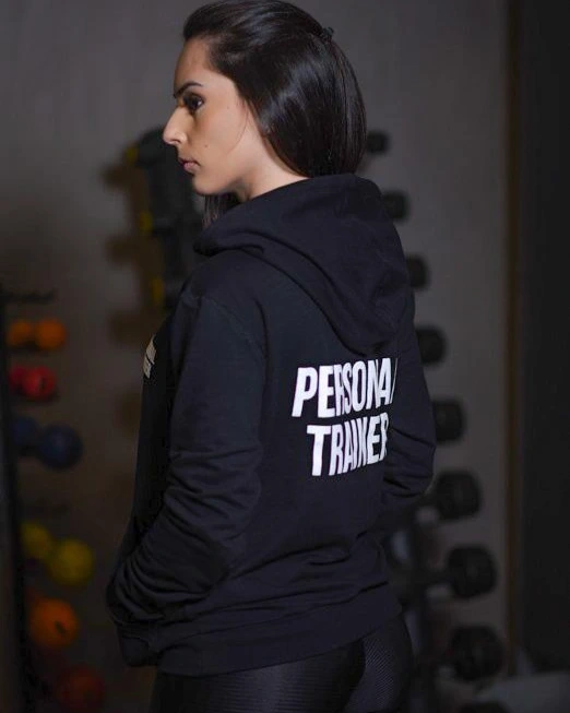 Blusa Cangurú Personal Preta Feminina Academia Hardcore Training