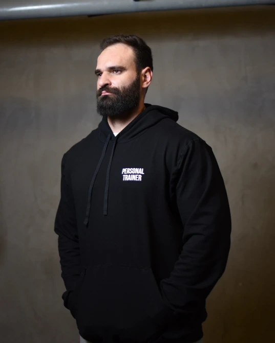 Blusa Cangurú Personal Preta Masculina Academia Hardcore Training